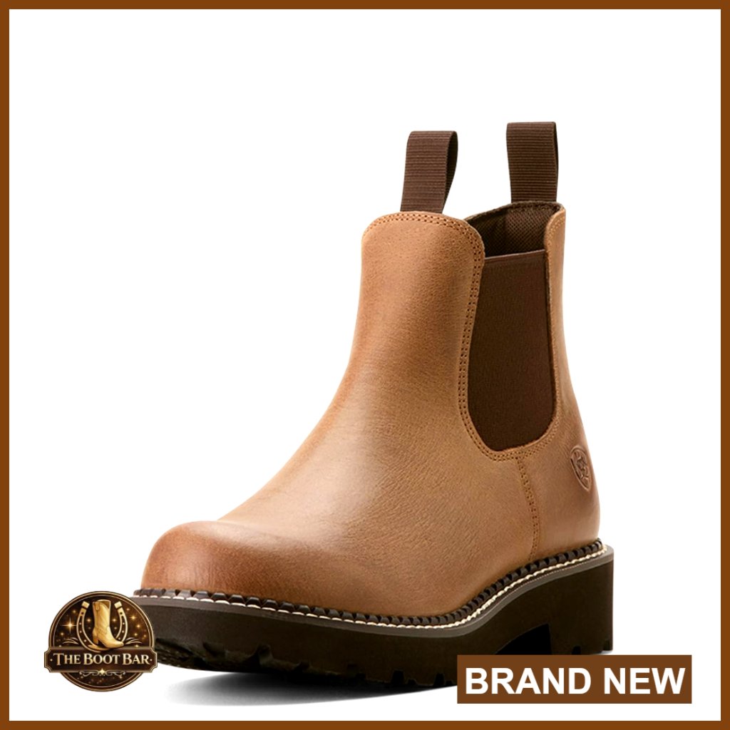 Western Chelsea Boots Distressed Leather Equestrian Classic Pull-On Mid-Calf